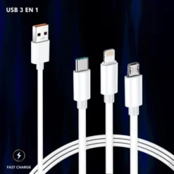 Cable 3 En 1 Micro USB, USB Tipo C, Lightning A USB -La Casa De Las Carcasaa cable 3 en 1 micro usb usb tipo c lightning a usb 4